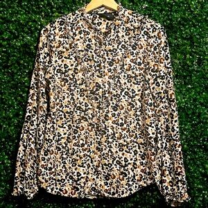 MAEVE by Anthropologie - Leopard Print Top Ruffle Detail Women’s Size 6